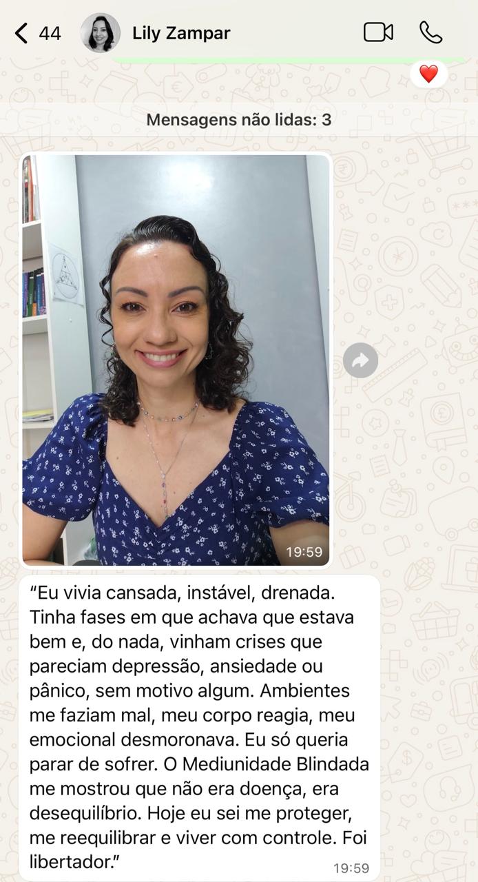 Depoimento de aluna do Mediunidade Blindada
